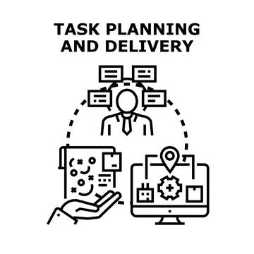 Task planning and delivery concept illustration Stock Illustration