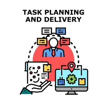 Task planning and delivery concept illustration Stock Illustration