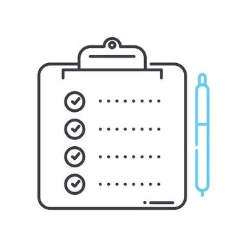 Task planning line icon, outline symbol, vector illustration, concept sign Illustrazione stock