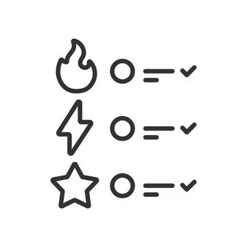 Task prioritization, icon in line design. Task prioritization, to-do list Stock-Illustration