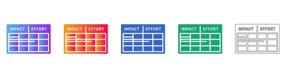 Task Prioritization Matrix Graphic Set Stock Illustration