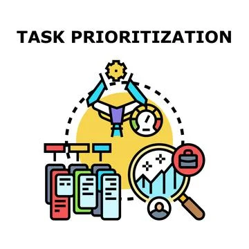 Task prioritization process for business management Stock Illustration