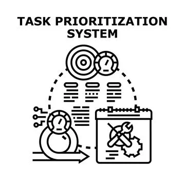 Task prioritization system vector concept illustration Stock Illustration
