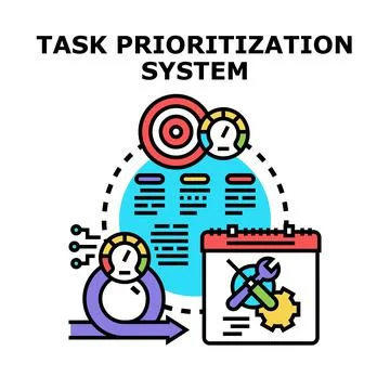 Task prioritization system vector concept illustration Stock Illustration