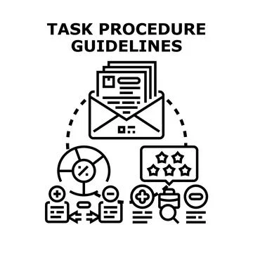 Task procedure guidelines for business planning process Stock Illustration