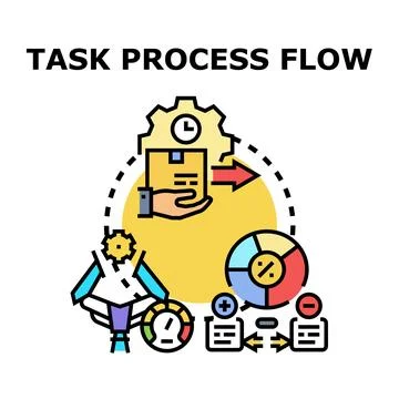 Task process flow management optimizing efficiency concept Stock Illustration