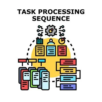 Task processing sequence managing workflow and deadlines Stock Illustration