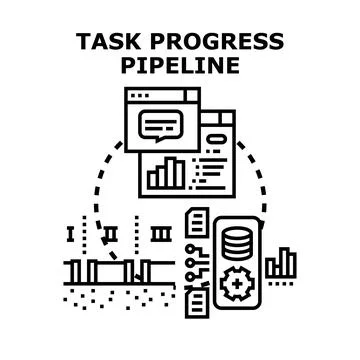 Task progress pipeline vector concept ilustration Stock Illustration