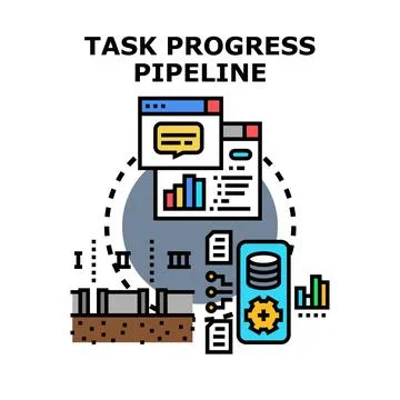 Task progress pipeline vector concept ilustration Stock Illustration