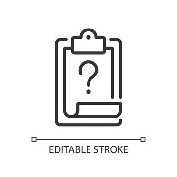 Task question linear icon Stock Illustration