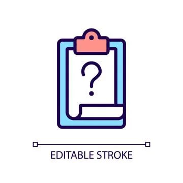 Task question RGB color icon Stock Illustration