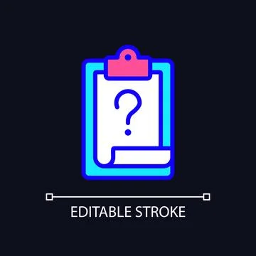 Task question RGB color icon for dark theme Illustrazione stock