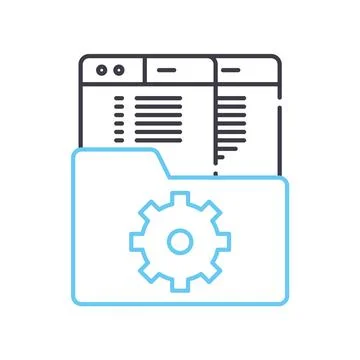 Task runner line icon, outline symbol, vector illustration, concept sign イラスト素材