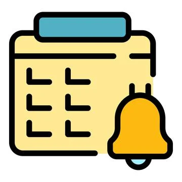 Task schedule bell calendar icon vector flat Illustrazione stock