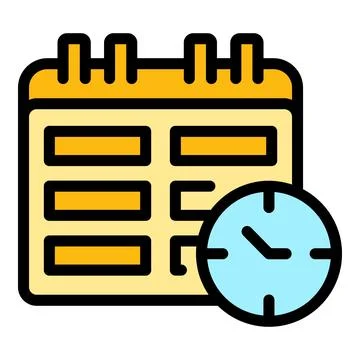 Task schedule calendar time icon vector flat 스톡 일러스트