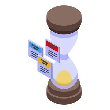 Task schedule hourglass icon, isometric style Illustrazione stock