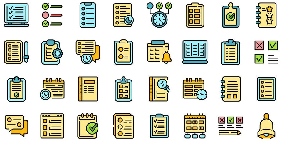 Task schedule icon, outline style Stock Illustration