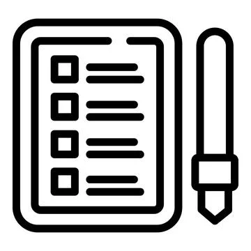Task schedule pen board icon, outline style Stock Illustration