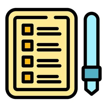 Task schedule pen board icon vector flat Illustrazione stock