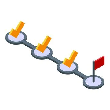 Task schedule route icon, isometric style Illustrazione stock