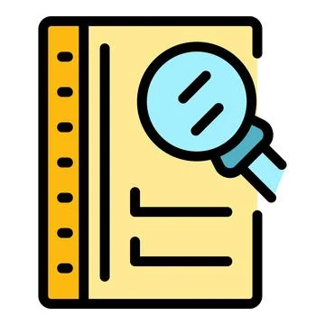 Task schedule search icon vector flat Illustrazione stock