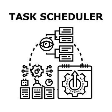 Task scheduler automating time management workflow planning 스톡 일러스트