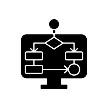Task schemes black glyph icon Illustrazione stock