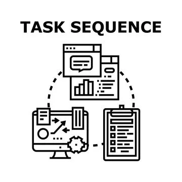 Task sequence planning and project management concept Stock Illustration