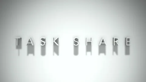 Task share 3D title animation with shadows on a white background Stock Footage 297517550
