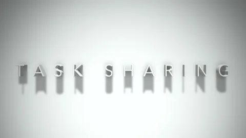 task sharing 3D title animation white te... | Stock Video | Pond5
