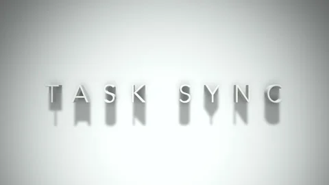 Task sync 3D title animation with shadows on a white background Stock Footage 297386282