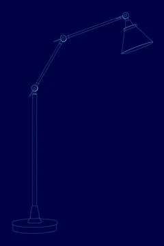 Task table desk lamp contour. Vector illustration Illustrazione stock