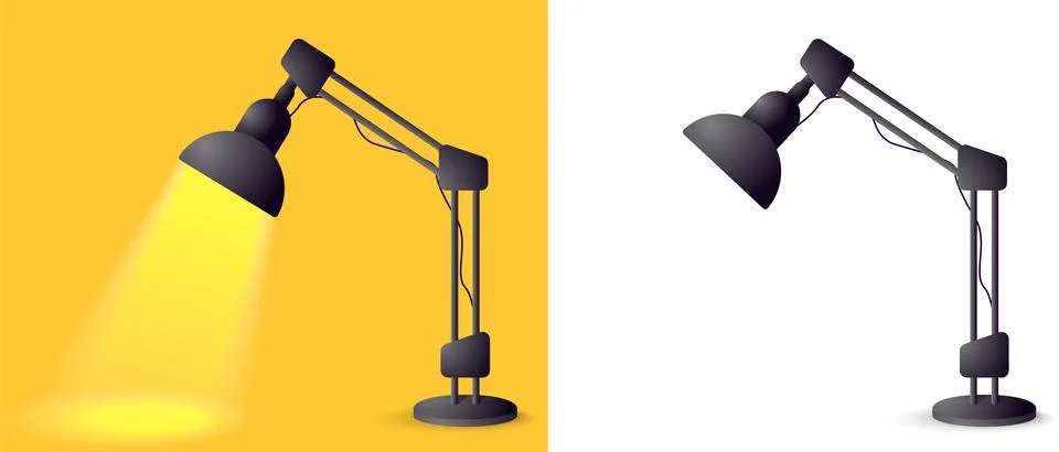 Task table desk lamp for study, Office workspace Vector Illustration isolated Stock Illustration