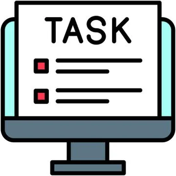 Task, Telecommuting or remote work icon, vector illustration Stock Illustration