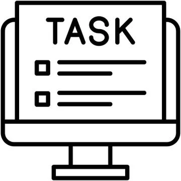 Task, Telecommuting or remote work icon, vector illustration Stockillustratie