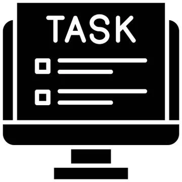 Task, Telecommuting or remote work icon, vector illustration Stock Illustration