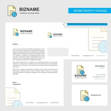 Task on time  Business Letterhead, Envelope and visiting Card Design vector t Stock Illustration