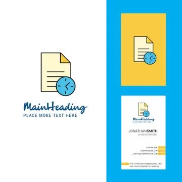 Task on time  Creative Logo and business card. vertical Design Vector Illustrazione stock