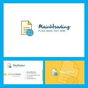Task on time  Logo design with Tagline &amp; Front and Back Busienss Card Templat Ilustração Stock