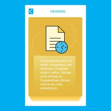Task on time  mobile vertical banner design design. Vector Illustrazione stock