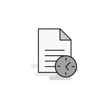 Task on time  Web Icon. Flat Line Filled Gray Icon Vector Illustrazione stock