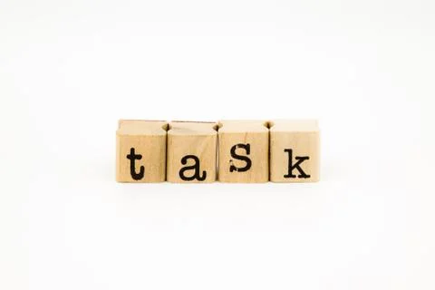 Task wording isolate on white background Stock Photos