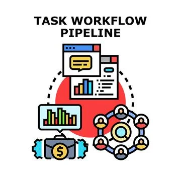 Task workflow pipeline management concept illustration イラスト素材