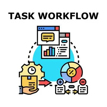 Task workflow process management business optimization concept Stock Illustration