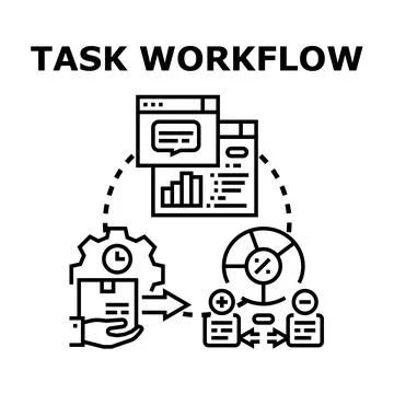 Task workflow process management business optimization concept Stock Illustration