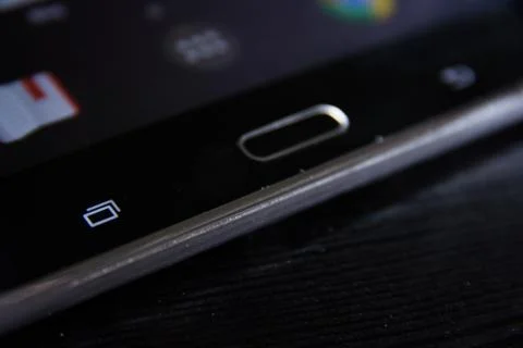 Taskbar Android Black Tablet Corporate Buttons Keys Home Electronic Desk Stock Photos