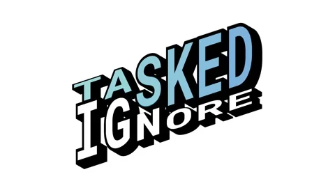 TASKED vs IGNORE, 3D Text Animation in Isometric View with Opposite Word Motion Stock Footage 314264118