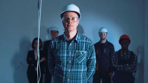 The taskmaster with arms crossed Stock Footage 74487042