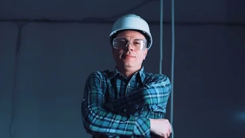 The taskmaster with arms crossed Stock Footage 74679538