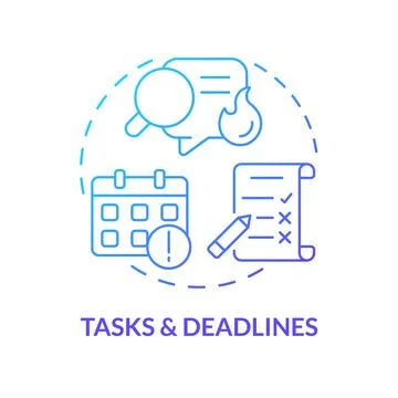 Tasks and deadlines blue gradient concept icon Stock-Illustration